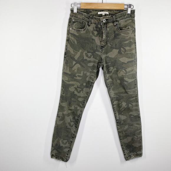 STS Blue Green Camo Print Ellie High Rise Skinny Jeans Women's Size 24 - Picture 1 of 8